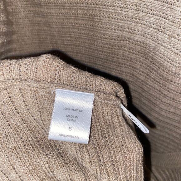 NWT Soho New York & Company Tan Knit Drape Surplice Back Sweater Women's Small - Picture 8 of 8